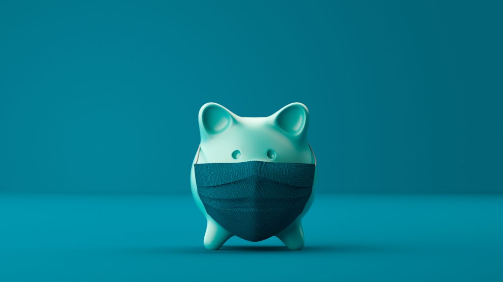 Piggy Bank Wearing a Surgical Mask