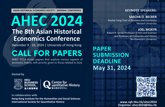 Call for papers: The 8th Asian Historical Economics Conference 2024 (AHEC 2024)